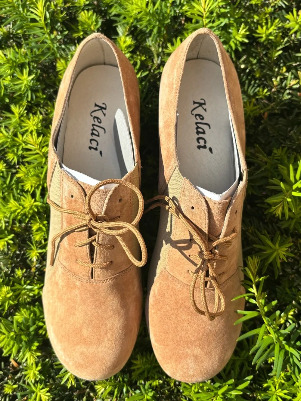 Ke Laci Tan Suede Ballroom Dance Shoes Women’s Size 8.5 Latin SalsaPractice NWOB